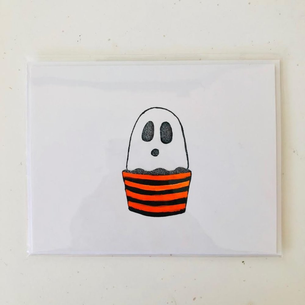 Assortment of 6 Halloween Cupcake Greeting Cards